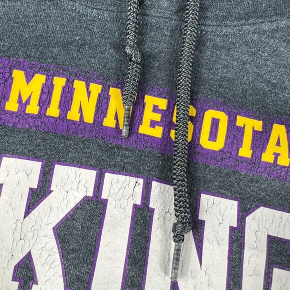 NFL Minnesota Vikings Football Sweatshirt Adult Large Grey Faded Pullover Hoodie - Picture 6 of 15